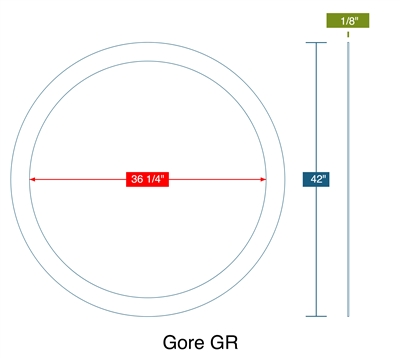 Gore  GRÂ®  Custom Ring Gasket - 1/8"  Thick x 42â€ OD x 36.25â€ ID