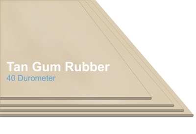 40 Duro Pure Tan Gum Rubber Gasket Seal - 13" x 18" - 16" x 18" - 2" Thick Laminated