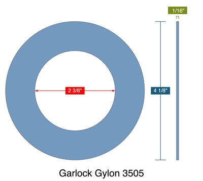 Garlock Gylon 3505 -  1/16" Thick - Ring Gasket - 150 Lb. - 2"