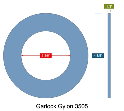 Garlock Gylon 3505 -  1/8" Thick - Ring Gasket - 150 Lb. - 2"
