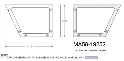 Armacell IR42 - .062" Thick - 8.83" x 13.5" per MA58-19252