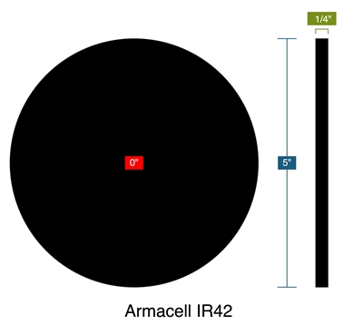 Armacell IR42 -  1/4" Thick - Ring Gasket - 0" ID - 5" OD with PSA one side