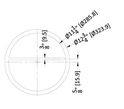 Kammprofile Custom Gasket - 304/FG - 11.25" ID x 12.75" OD x 1/8" thick Left with Rib