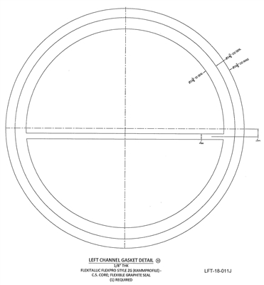 Kammprofile Custom Gasket - with Single Rib - 13-3/8" ID x 16-1/8" OD x 1/8" thick