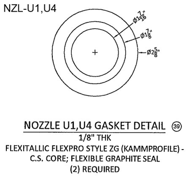 Kammprofile Custom Nozzle Gasket - 1-7/16" ID x 2-5/8" OD x 1/8" thick