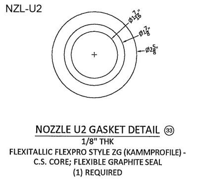 Kammprofile Custom Nozzle Gasket - 1-7/16" ID x 2-5/8" OD x 1/8" thick