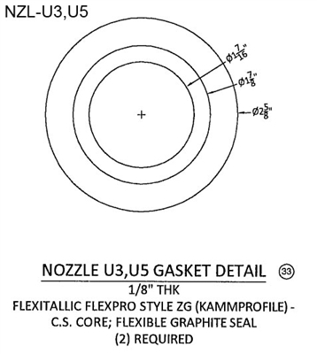 Kammprofile Custom Nozzle Gasket - 1-7/16" ID x 2-5/8" OD x 1/8" thick