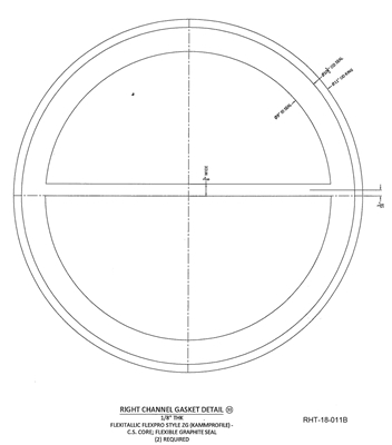 Kammprofile Custom Gasket - Single Rib - 9" ID x 11" OD x 1/8" thick
