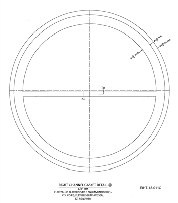 Kammprofile Custom Gasket - with Single - 11-1/8" ID x 13-3/8" OD x 1/8" thick