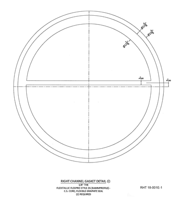 Kammprofile Custom Gasket with Single Rib- 11-1/8" ID x 13-3/8" OD x 1/8" thick