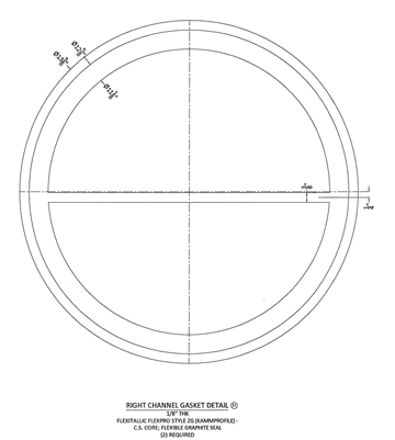 Kammprofile Custom Gasket with Single Rib- 11-1/8" ID x 13-3/8" OD x 1/8" thick