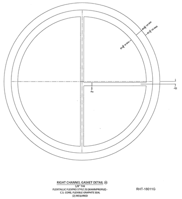 Kammprofile Custom Gasket - with T-Rib - 14-5/8" ID x 17-3/4" OD x 1/8" thick