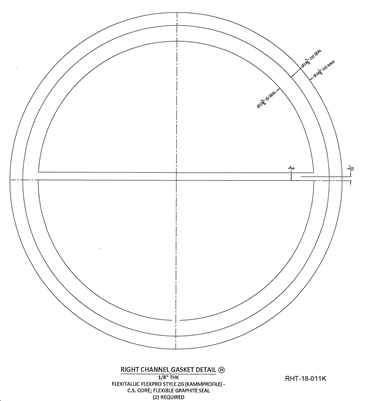 Kammprofile Custom Gasket - with Single Rib - 13-3/8" ID x 16-1/8" OD x 1/8" thick