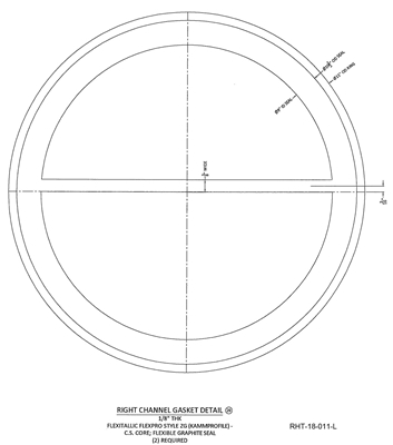 Kammprofile Custom Gasket - with Single Rib - 9" ID x 11" OD x 1/8" thick