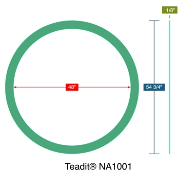 TeaditÂ® NA1001 -  1/8" Thick - Ring Gasket - 600 Lb. Series A/600 Lb. Series B - 48"