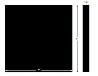 Neoprene 60 Duro - AASHTO M251-06  Grade 3 - 1/2" Thick x 5" x 5"