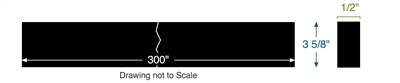 Neoprene 40 Durometer Custom Strip - 1/2" Thick x 3-5/8" wide x 25' Long