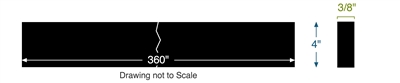 Neoprene 60 Durometer Custom Strip - 3/8" Thick x 4" wide x 360" (30') Long