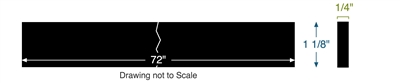 Neoprene 60 Durometer with Nylon Insert - 1/4" Thick x 1.125" x 72" strip