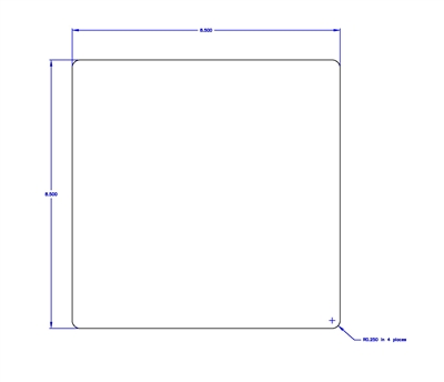 60 Duro Neoprene Pad With PSA - 1/16" Thick x 8.5" Square Per Dwg