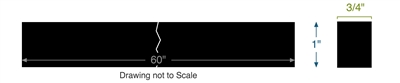 Neoprene - 40 Durometer -  3/4" Thick - 1" x 60"