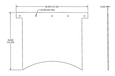 Neoprene - 60 Durometer -  1/4" Thick - Per Drawing #1480N-70504