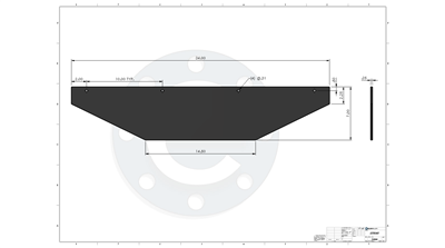 Neoprene - 60 Durometer -  1/4" Thick - 7" x 34" Stiffener