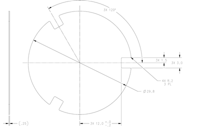 Neoprene - 70 Durometer -  1/4" Thick - Per Drawing 2U151387-202