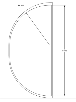 PVC Foam with PSA - 1/8" Thick x 4.375" x 9.552" with 4.2"R  Pads