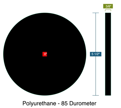 Polyurethane - 85+/-5 Durometer  - Ring Gasket -  3/8" Thick - " ID - 5.5" OD