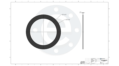 Equalseal - Tang Core Graphite Ring Gasket - .13" Thick - 18-1/4" ID x 23-1/2" OD