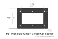 SBE-42 NBR Closed Cell Sponge Custom Gasket - 1/8" Thick x 7.75" x 11.75"