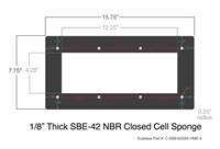 SBE-42 NBR Closed Cell Sponge Custom Gasket - 1/8" Thick x 7.75" x 15.75"