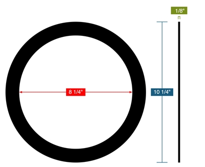 SCE-41 with PSA - Ring Gasket -  1/8" Thick - 8.25" ID - 10.25" OD