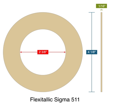 Flexitallic Sigma 511 -  1/16" Thick - Ring Gasket - 150 Lb. - 2"