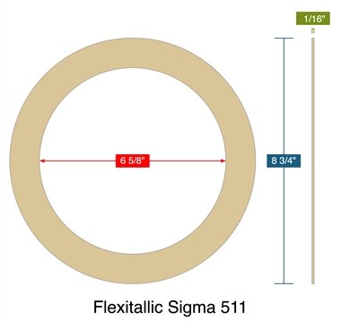 Flexitallic Sigma 511 -  1/16" Thick - Ring Gasket - 150 Lb. - 6"