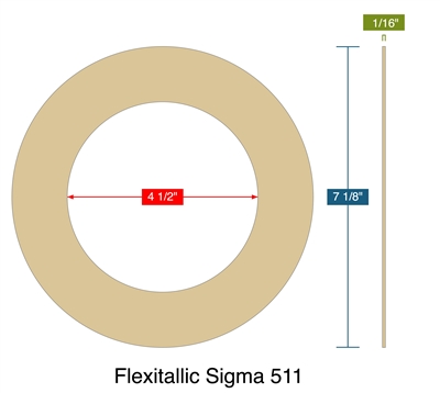 Flexitallic Sigma 511 -  1/16" Thick - Ring Gasket - 300 Lb. - 4"