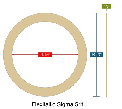 Flexitallic Sigma 511 -  1/8" Thick - Ring Gasket - 150 Lb. - 12"