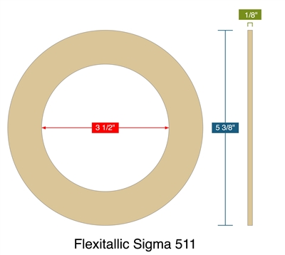Flexitallic Sigma 511 -  1/8" Thick - Ring Gasket - 150 Lb. - 3"