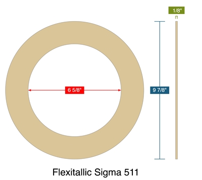 Flexitallic Sigma 511 -  1/8" Thick - Ring Gasket - 300 Lb. - 6"