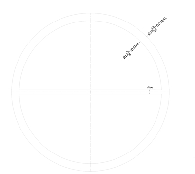 Spiral Wound Custom Gasket - 304/FG - 13.375"  Seal ID - 14.8125" Seal OD x .175" thick with .375" Rib (See Drawing)