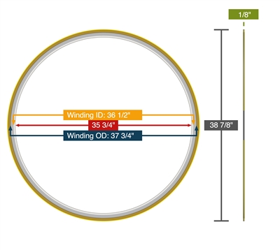 Equalseal Spiral Wound Gasket - 304 Stainless Steel - 304 Stainless Steel winding - Flexible Graphite Filler - Carbon Steel - 150 Lb. - 36" Series B