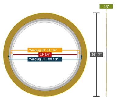 Equalseal Spiral Wound Gasket - 304 Stainless Steel - 304 Stainless Steel winding - Flexible Graphite Filler - Carbon Steel - 600 Lb. - 30" Series A