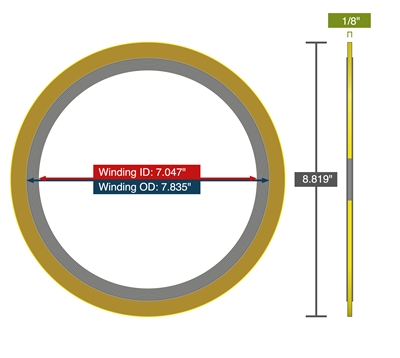 Equalseal Spiral Wound Gasket - 304 Stainless Steel winding - Flexible Graphite Filler - Carbon Steel Outer Ring - DN 150 PN 40