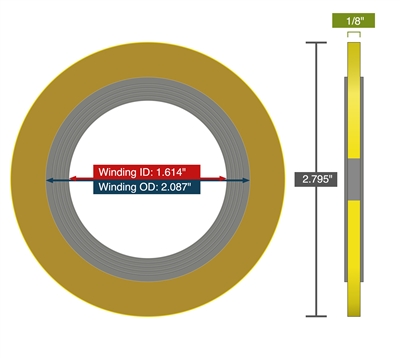 Equalseal Spiral Wound Gasket - 304 Stainless Steel winding - Flexible Graphite Filler - Carbon Steel Outer Ring - DN 25 PN 40