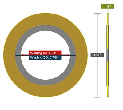 Equalseal Spiral Wound Gasket - 304 Stainless Steel winding - Flexible Graphite Filler - Carbon Steel - 900 Lb. - 4"