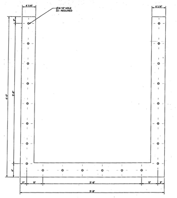 55 Duro SantopreneÂ® NSF-61 Custom Gasket - 1/8" Thick x 44" x 48" U-Shape Dovetailed