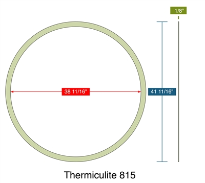 Thermiculite 815 -  1/8" Thick - Ring Gasket - 38.6875" ID - 41.6875" OD