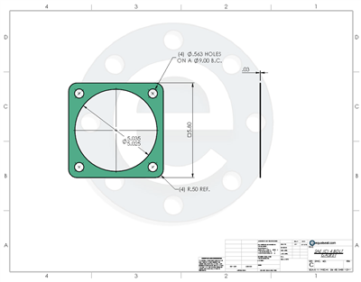 ThermosealÂ® KlingersilÂ® C-4401 - .032" Thick - 5.8" x 5.8" x 5.03" ID