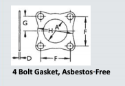 Thermoseal Klingersil C-4401 -  1/8" Thick - 3.5" x 3.5" with 4 (9/16") holes in the corners